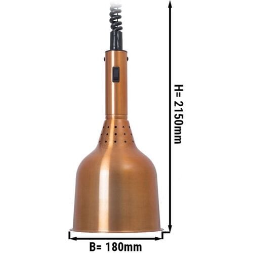 GGM Gastro Infrarood warmtelamp - 250W - Ø180mm - hoogteverstelbaar - Koper koper