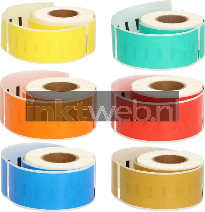 FLWR - Labels / Dymo 99010 / kleur / Geschikt voor Dymo