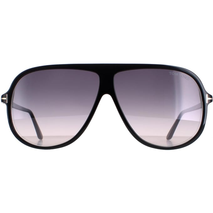 Tom Ford Spencer 02 FT0998 01B glanzend zwarte zonnebril met rookverloop