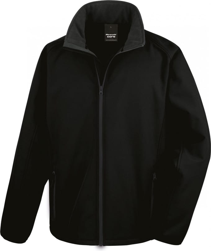 Result Printable Soft Shell Jacket RT231 - Black/Black - M