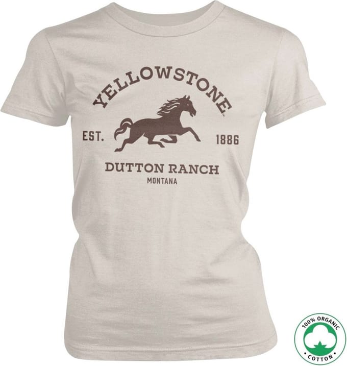 Yellowstone Dames Tshirt -S- Dutton Ranch - Montana Organic Wit