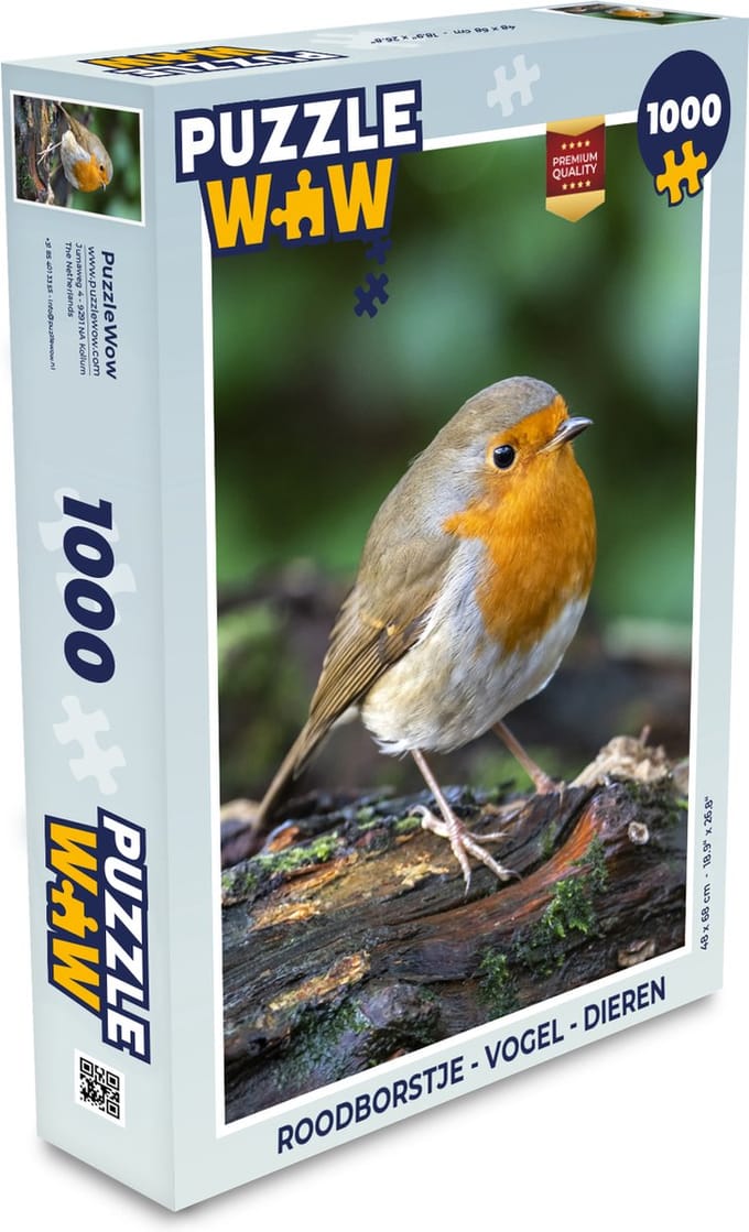 Puzzel Roodborst - Vogel - Dieren - Legpuzzel - Puzzel 1000 stukjes volwassenen