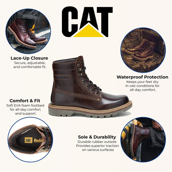 Caterpillar Colorado Grader waterdichte bruine leren laarzen