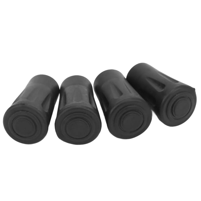 4 stuks rubberen vervangende puntbeschermers voor wandelstokken met een gatdiameter van 12 mm black