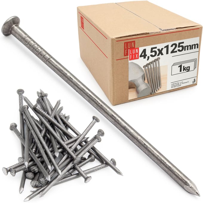 LUN FIX - Bouwspijkers 4,5x125 mm 5 inch - zwart - 1kg