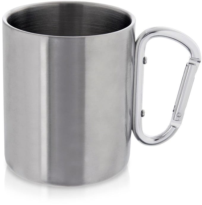 Orion - Stalen Reismok - 350 ml - Karabijnhaak Handvat - Dubbele Wand