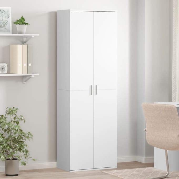 vidaXL - Hoge - kast - 60x35x180 - cm - bewerkt - hout - wit