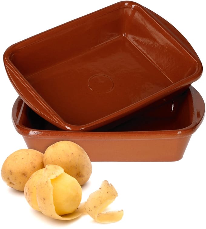 Set van 2 rechthoekige kleikommen 20x14,5cm - 99523