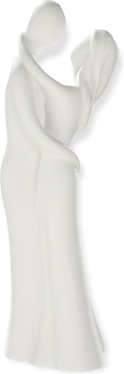 Gilde Handwerk Omarming - Sculptuur Beeld - Keramiek - Wit - 30 cm