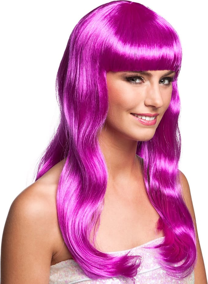Boland - Pruik Chique paars Paars - Golvend - Lang - Vrouwen - - Glitter and Glamour