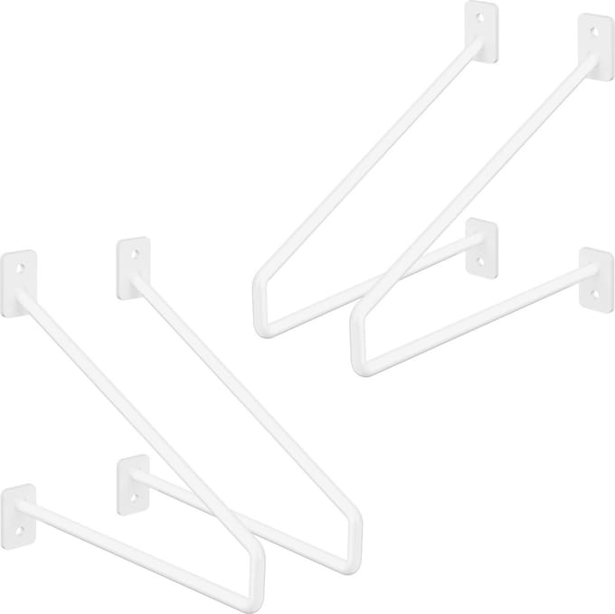 Set van 2 muurbeugels Plankdrager 2x 220 x 180 mm wit staal ML design