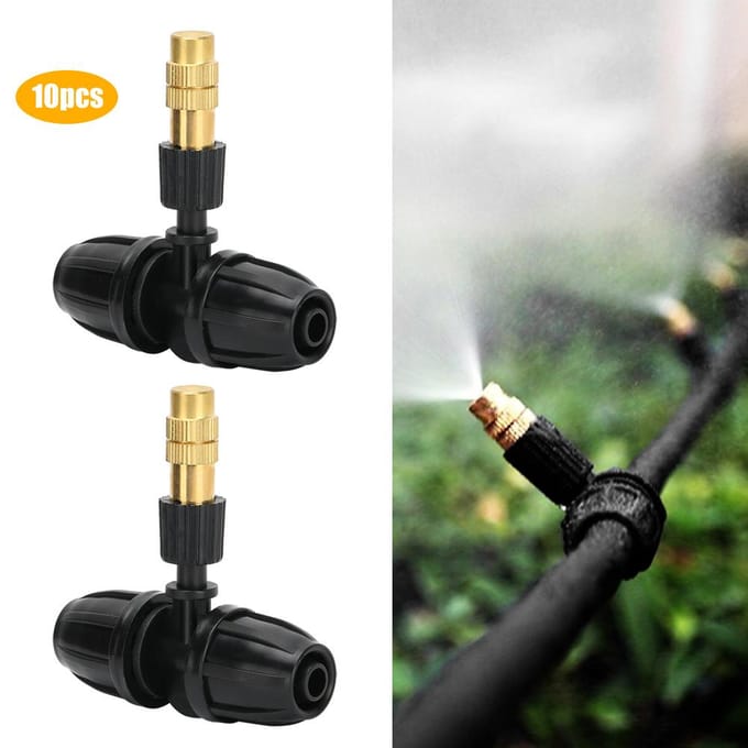 10 stuks tuinsproeier T-stuk verstuiver voor 8/11 inch waterslang black