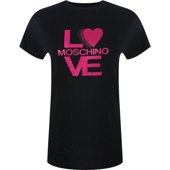Love Moschino T-shirt Met Opvallend Logo In Zwart