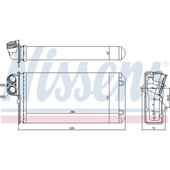 Warmtewisselaar, interieur verwarming NISSENS 72937
