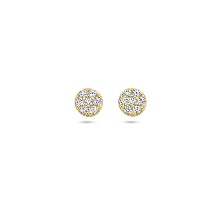 14K geelgoud oorknoppen zirkonia 4027985