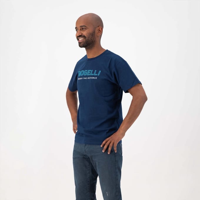 Rogelli Logo Heren Sportshirt - Korte Mouw - Blauw