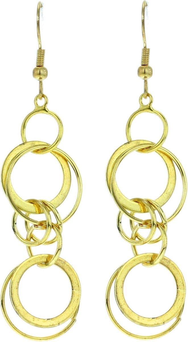 Behave - Oorbellen dames goudkleur ringen - Trendy statement look