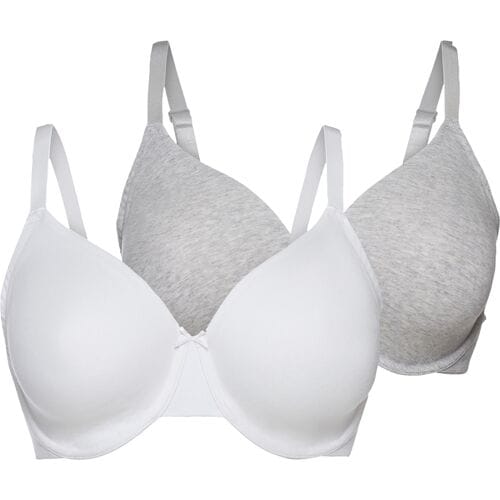 ESMARA 2 dames beugel-bh's (Grijs/wit, 85D)