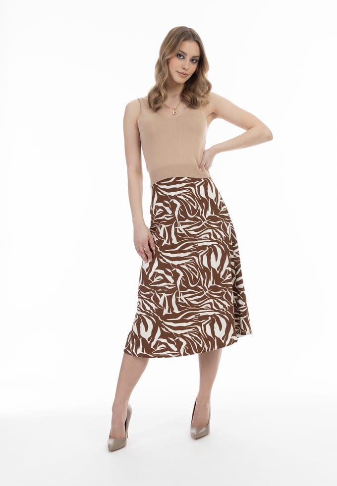 Faina midirok Dames Bruin Wit