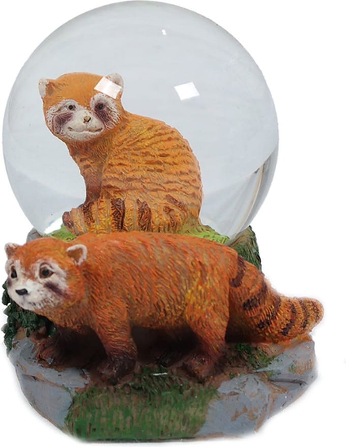 PIA Soft Toys Panda rood waterbal - 65 mm - Snowglobe