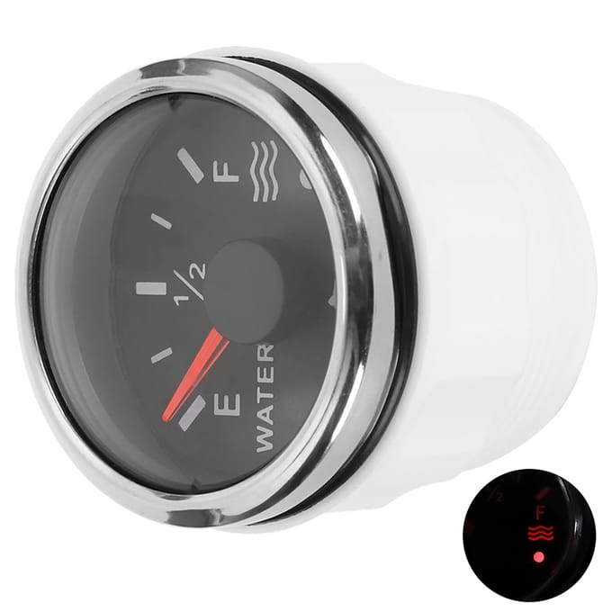 52mm2in Waterniveaumeters 9?32V DC Slim Alarm voor Marine Boot RV 0?190 ohm Europese Sensor black