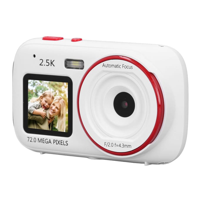 Appareil photo numérique 72MP 2.5K Double écran Zoom numérique 16x Autofocus Anti-tremblement Lumière automatique blanc