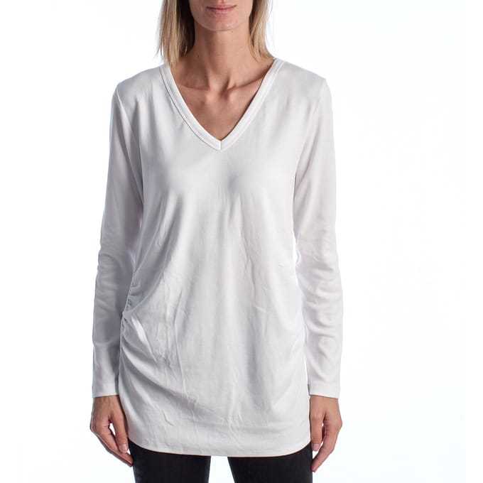 Modern positie T-shirt met V-hals en lange mouwen 719653 Dames