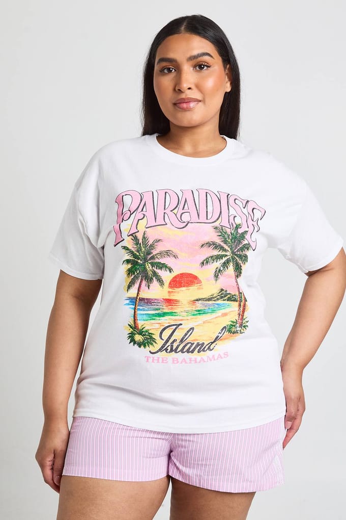 boohoo Dames Plus Contrast Short Met Trekkoord In De Taille | Roze | Maat: 50
