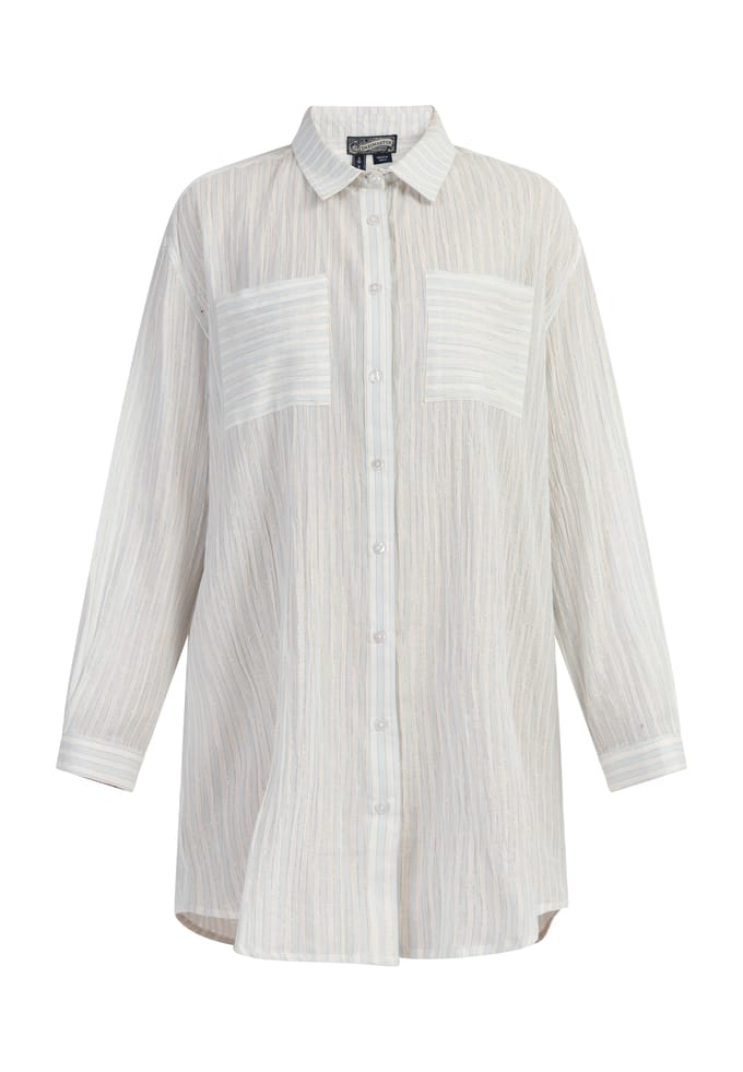 Dreimaster Lang blouseshirt Dames Lichtblauwe strepen
