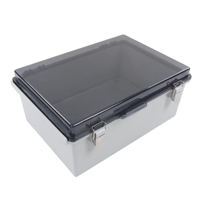 Boîte de jonction électrique étanche Couvercle transparent Boîtier électrique résistant aux intempéries pour usage extérieur Gris