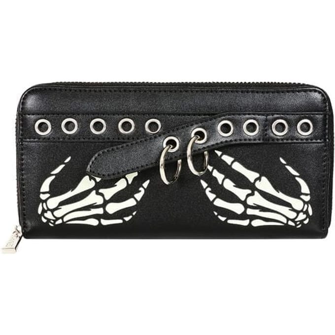 Banned - Gothic Portemonnee - Bonegrip Wallet - voor Vrouwen - zwart