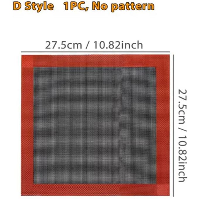 1PC Tapis de Cuisson en Silicone Perforé, 2 Côtés avec Motifs Bouffée & Rond, Doublure de Four Réutilisable Antiadhésive, pour Biscuits Macarons Pain D-Small black