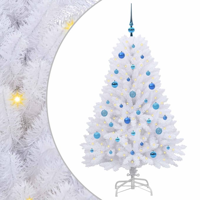 vidaXL Kunstmatige Inklapbare Kerstboom Wit 150 cm PVC en staal
