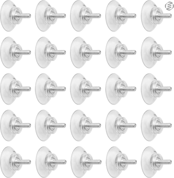 Equivera Zuignap met schroefdraad - Transparante Zuignap - 15 Stuks