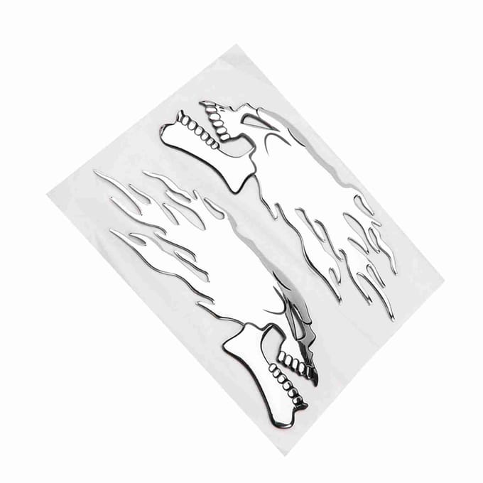 2 stuks 3D Schedel Hoofd Auto Motorfiets Auto Sticker Decor Decal zwart