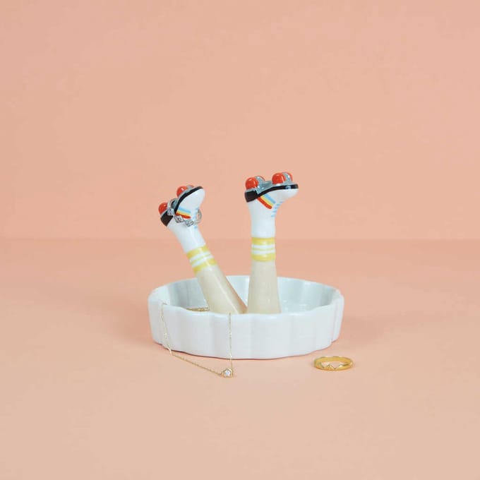 Ring holder Happy Legs Retro ceramic van Balvi