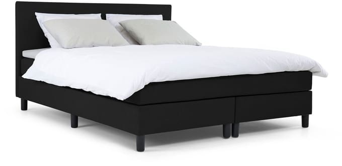 Maxi Owen Boxspring 160x200 cm - Gestoffeerde Boxspring met Matras - Bed - Zwart - Tweepersoonsbed
