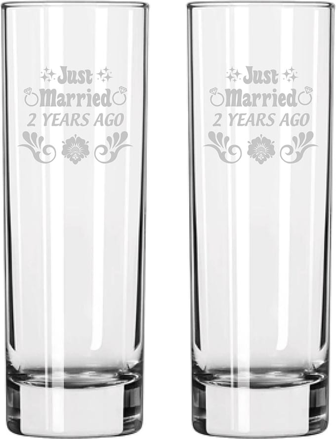 Gegraveerde set longdrinkglazen 22cl Just Married 2 years ago