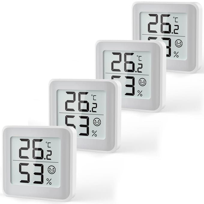 Kamerthermometer en Vochtigheidsmeter met Comfortindicator voor Babykamer - Digitale Hygrometer met Groot Display