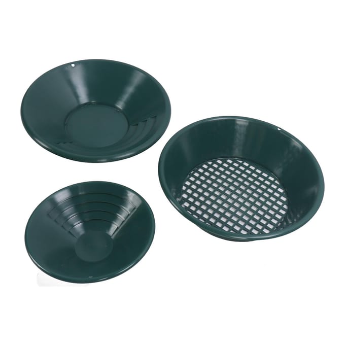 3 STUKS Goudpannen ABS Plastic Goudwaspan Kit Handbediend Rond Goudbaggeren Prospectie Gereedschap black