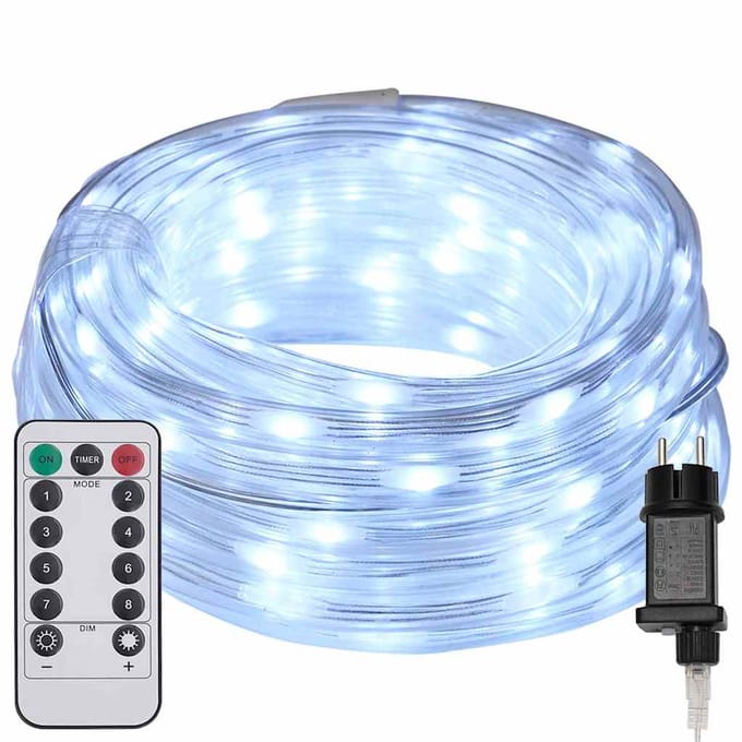 vidaXL - Touwlicht - met - 120 - LED - Koud - Wit - 5 - m - PVC