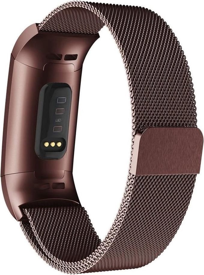 Go Go Gadget - Milanese band - Geschikt voor Fitbit Charge 4 - Bruin - Small