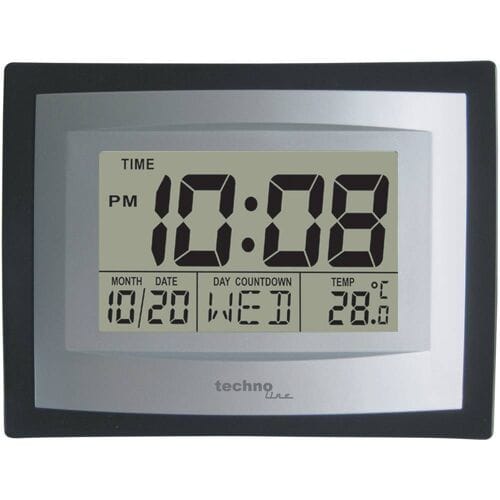 Digitale wandklok - Datum - Temperatuur - Wekkerfunctie - TechnoLine WS 8004