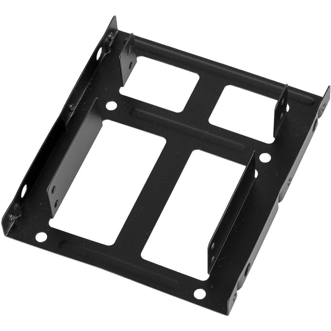 2.5 SSD naar 3.5 Beugel Twee HDD Harde Schijf Houder Metalen Montage PC Bay Adapter black