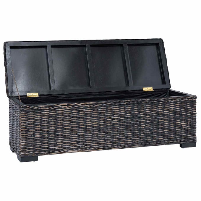 vidaXL - Opbergbox - met - opslag - Zwart - 110 - x - 35 - x - 45 - cm