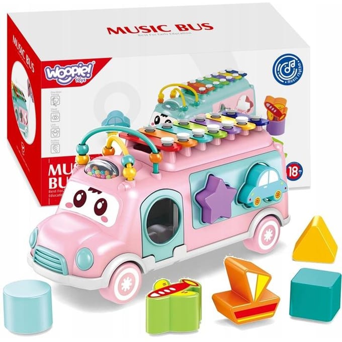 Woopie Baby Muzikale Autosorteerder Met Bekkens Roze - UNI