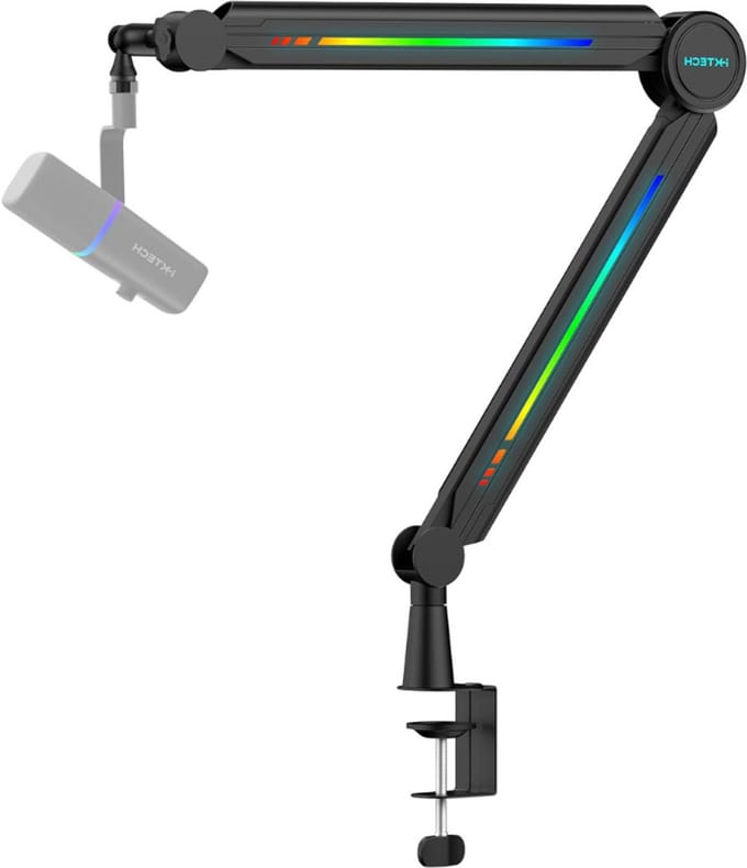 Professionele Microfoon Arm Met Bureauklem - High Profile Boom Arm - Verstelbare Microfoonstandaard Voor Streaming Gaming Podcast En Opnames - Zwart