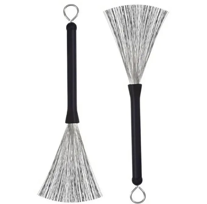 Drum Brushes 1 paar - Rubber Handvat - Jazz Drum - Lengte Ca 32.5 cm -