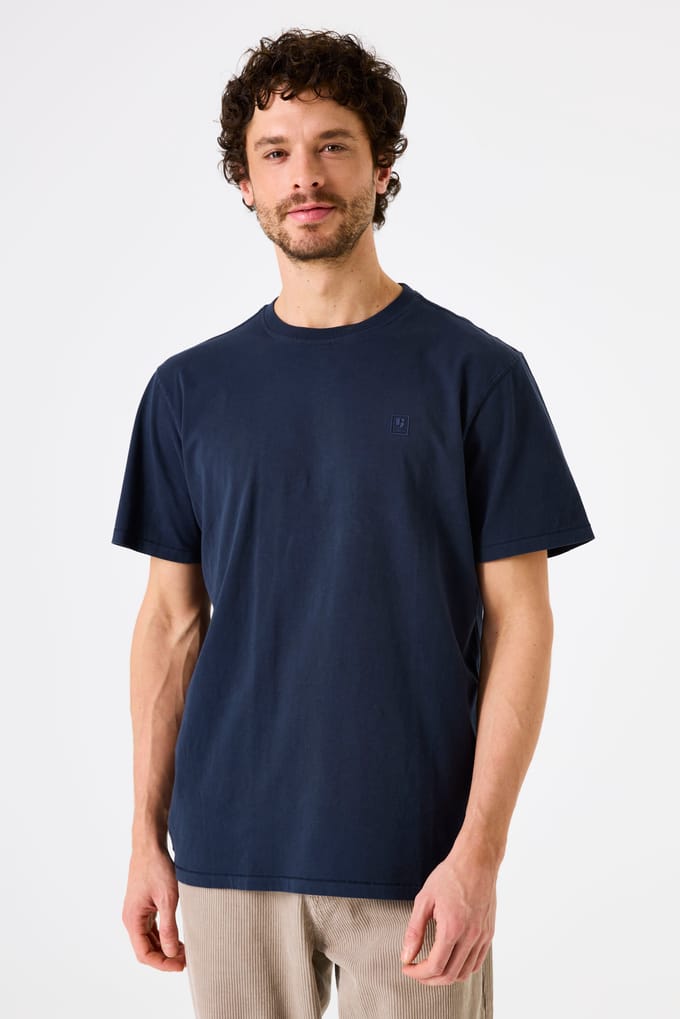 GARCIA Heren Effen T-shirt Blauw Korte mouw
