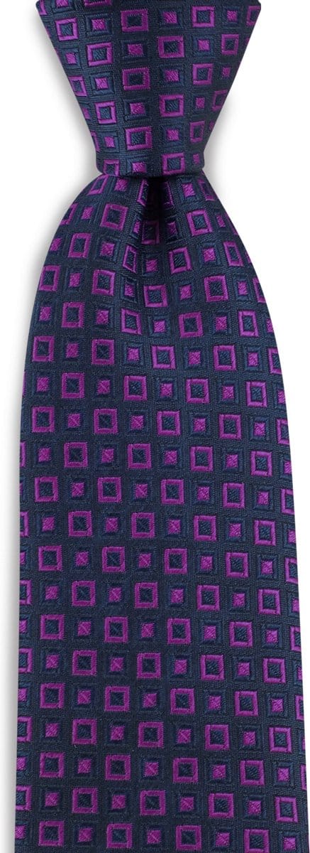 We Love Ties - Stropdassen - Stropdas Mr. Quadrangle - blauw / paars